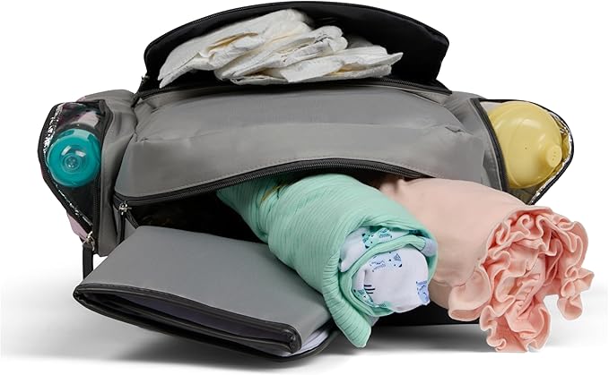 Disney Diaper Bag Backpack with Changing Pad Minnie Mouse – 16” Nylon Baby Bag for Parents, Insulated Bottle Holders, Multiple Storage Pockets