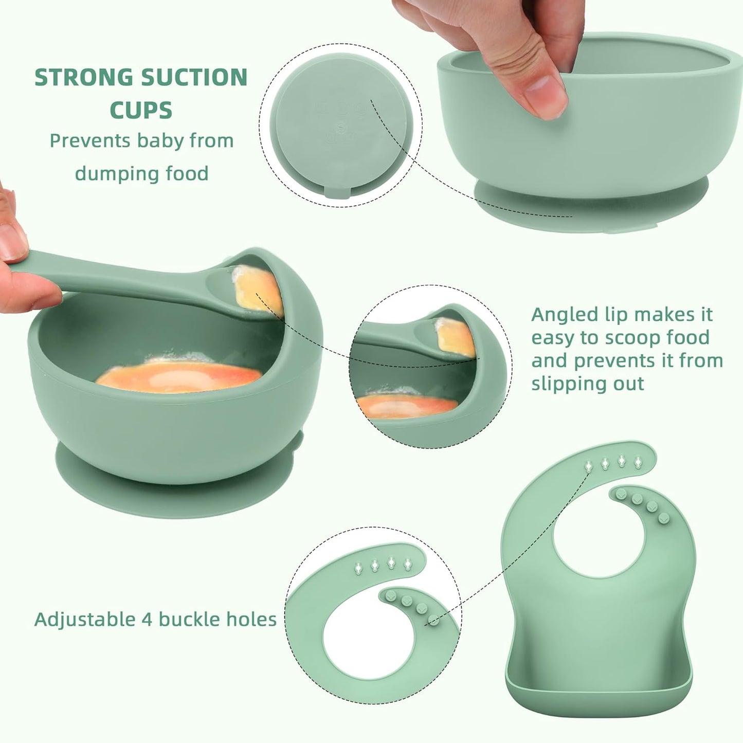 16 Pack Silicone Baby Feeding Set, BPA-Free Baby LED Weaning Supplies, Include Suction Plates, Baby Bowls, Silicone Fork & Spoon, and More, First Stage Baby Food Eating Utensils - 6+ Months(Blue, 16)
