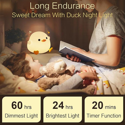 YR YRHH-PET Cute Duck Night Light, Dodo Duck Cute Lamp, Bean Shape, Kids Squishy Ducky Stuff, Silicone Dimmable Baby Nursery Touch Nightlight, Boy Girls College White Elephant Gifts, Home Décor Things
