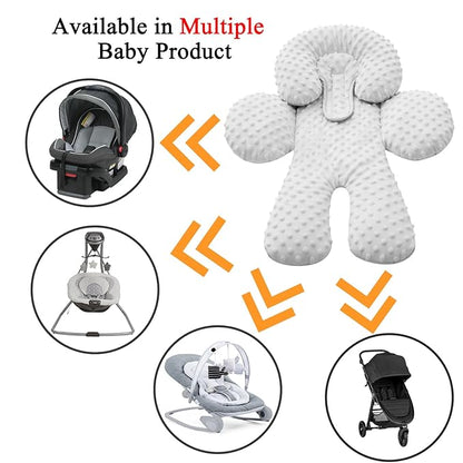 Pro Goleem Infant Car Seat Head Neck Body Support, Ultra-Soft Minky and Microfiber Newborn Car Seat Insert, Perfect for Car Seat, Stroller, 2-in-1 Reversible, for Boys and Girls, Gray