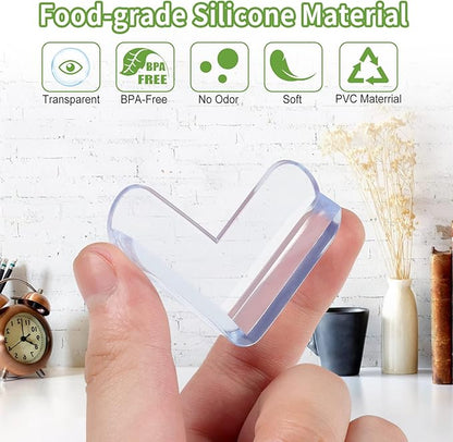 12 Pack Corner Protector for Baby: Baby Proofing Safety Corner Clear Furniture Tablet Corner Protection| Protectors Guards, Baby Proof Bumper & Cushion to Cover Sharp Furniture & Table Edges(L Shape)
