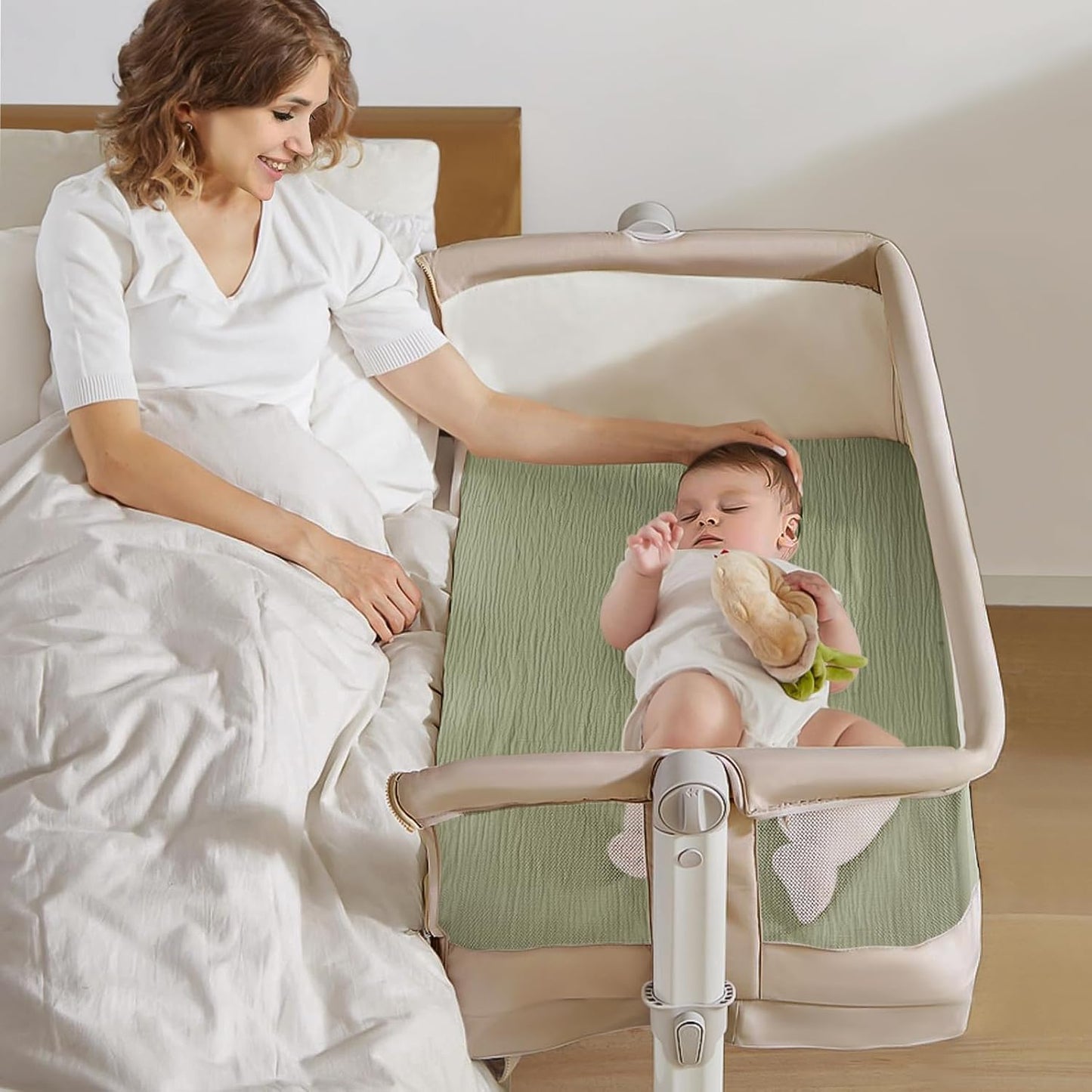 lulumoon Muslin Bassinet Sheets for Baby: Soft Bedside Sleeper Bassinet Fitted Sheets for Boys and Girls