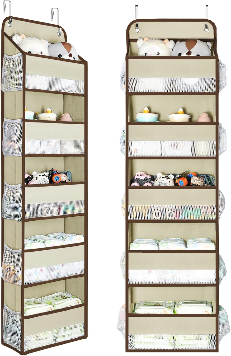 Yecaye 1 Pack Over the Door Organizer, 35.2lbs Load Toy Stuffed Animal Storage, Swing-proof Hanging Bathroom Organizers and Storage for Nursery Newborn Baby Essential Stuff Dorm Room Essentials