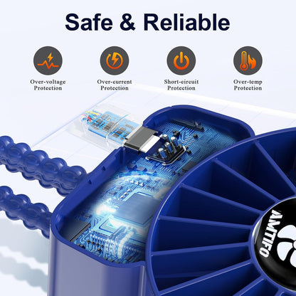 AMTIFO Portable Stroller Fan - 4-Speed Rechargeable USB Fan, Quiet Clip-on Baby Fans for Stroller Crib and Travel - Compact & Battery-Operated Cooling Fans for Baby Comfort on the Go