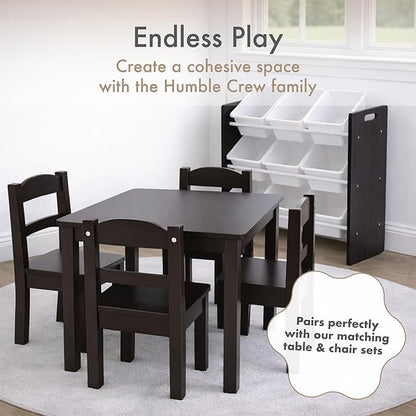 Humble Crew Toy Storage Organizer with 9 Removable Storage Bins for Kids Playroom, 3-Tier Toddler Toy Organization and Storage, Espresso/White