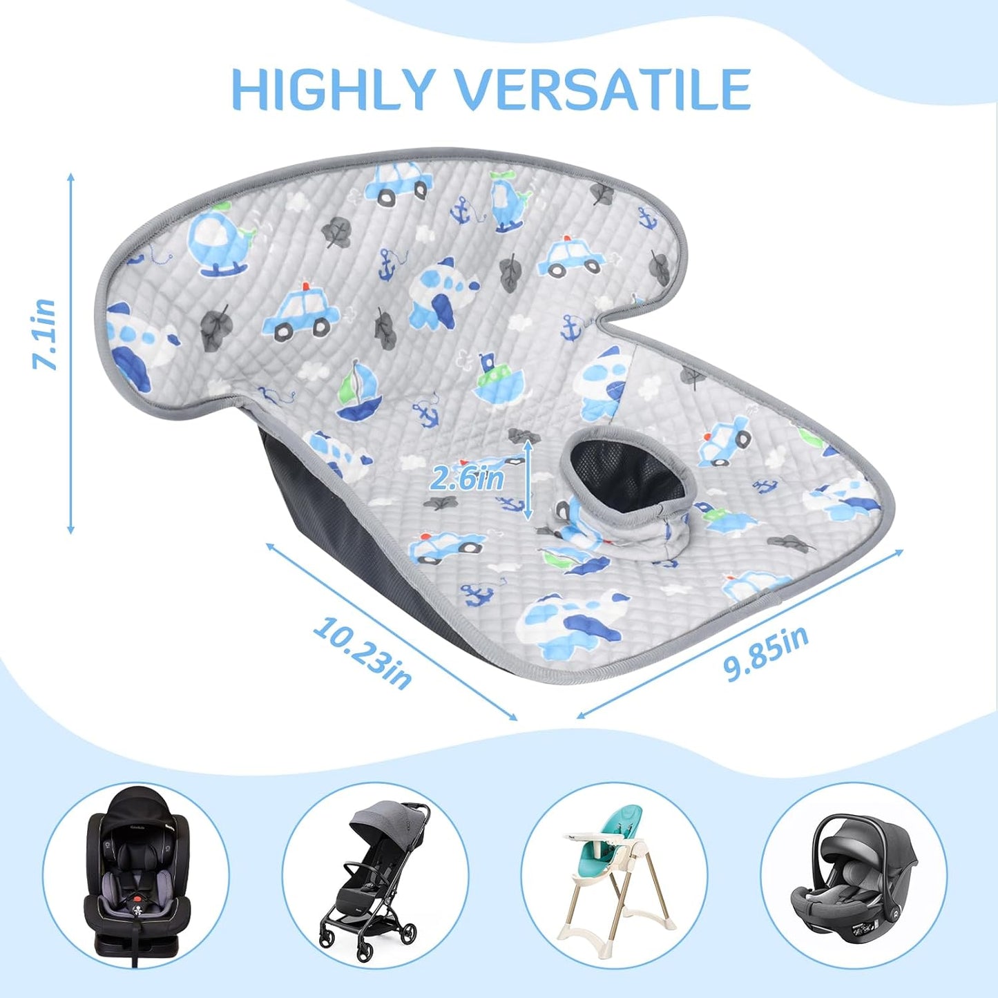 INFANZIA Dry Seat, Car Seat Protector Waterproof Carseat Liner Potty Training Toddlers, Baby and Infants, Piddle Pad for Carseats Strollers (Grey, 1 Pack