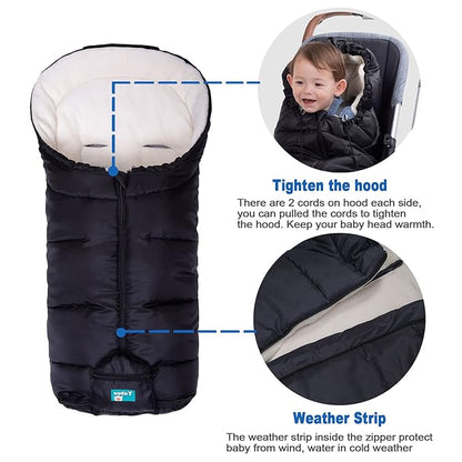 Yobee Weatherproof Toddler Footmuff Universal Sleeping Bag for Stroller, Comfortable Warm Temperature Adjustable Safe Bunting Bag, Waterproof Blanket Fit All Stroller