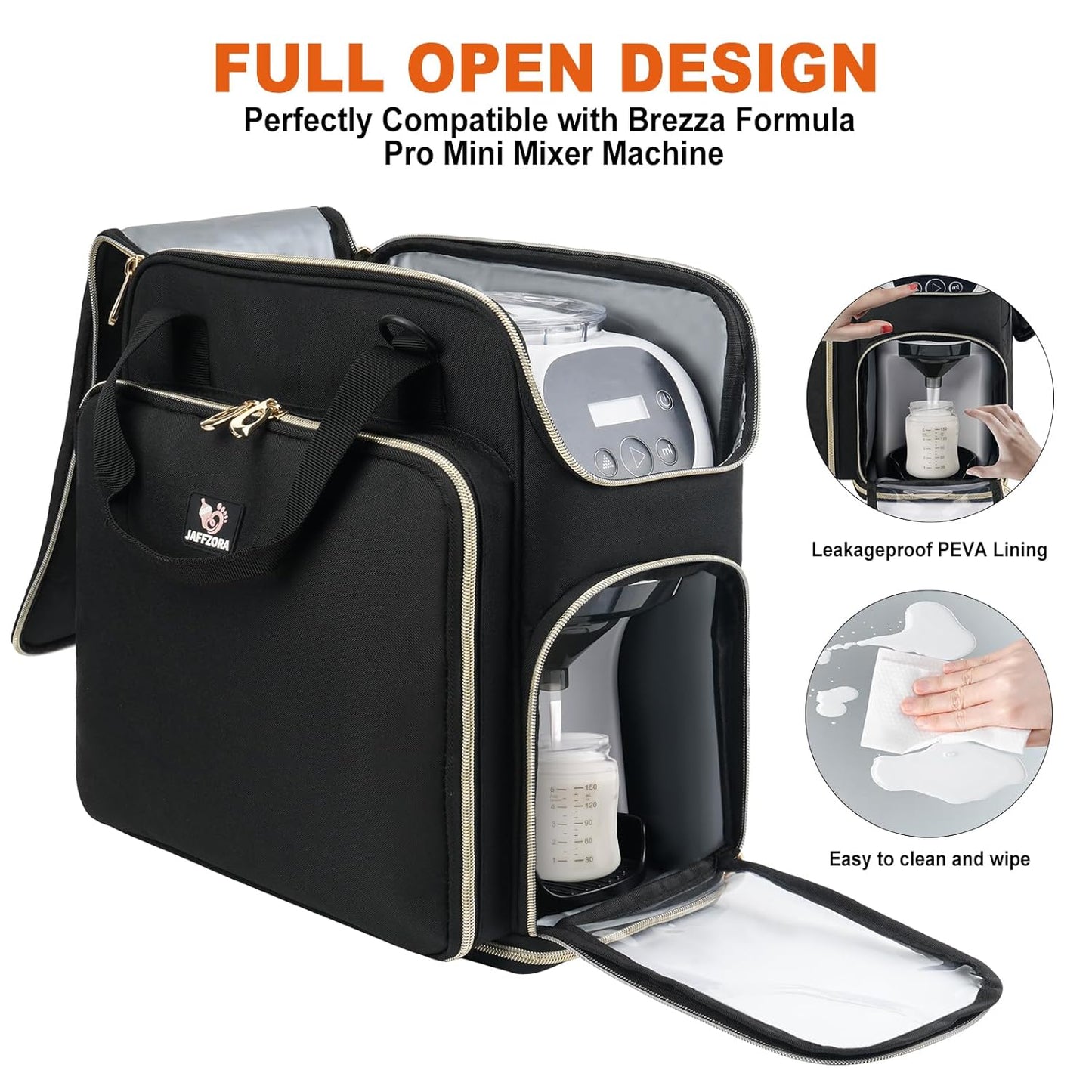 Carrying Case Compatible with Baby Brezza Formula Pro Mini Baby Mixer Machine, Insulated Formula Mixer Travel Bag with Shoulder Strap