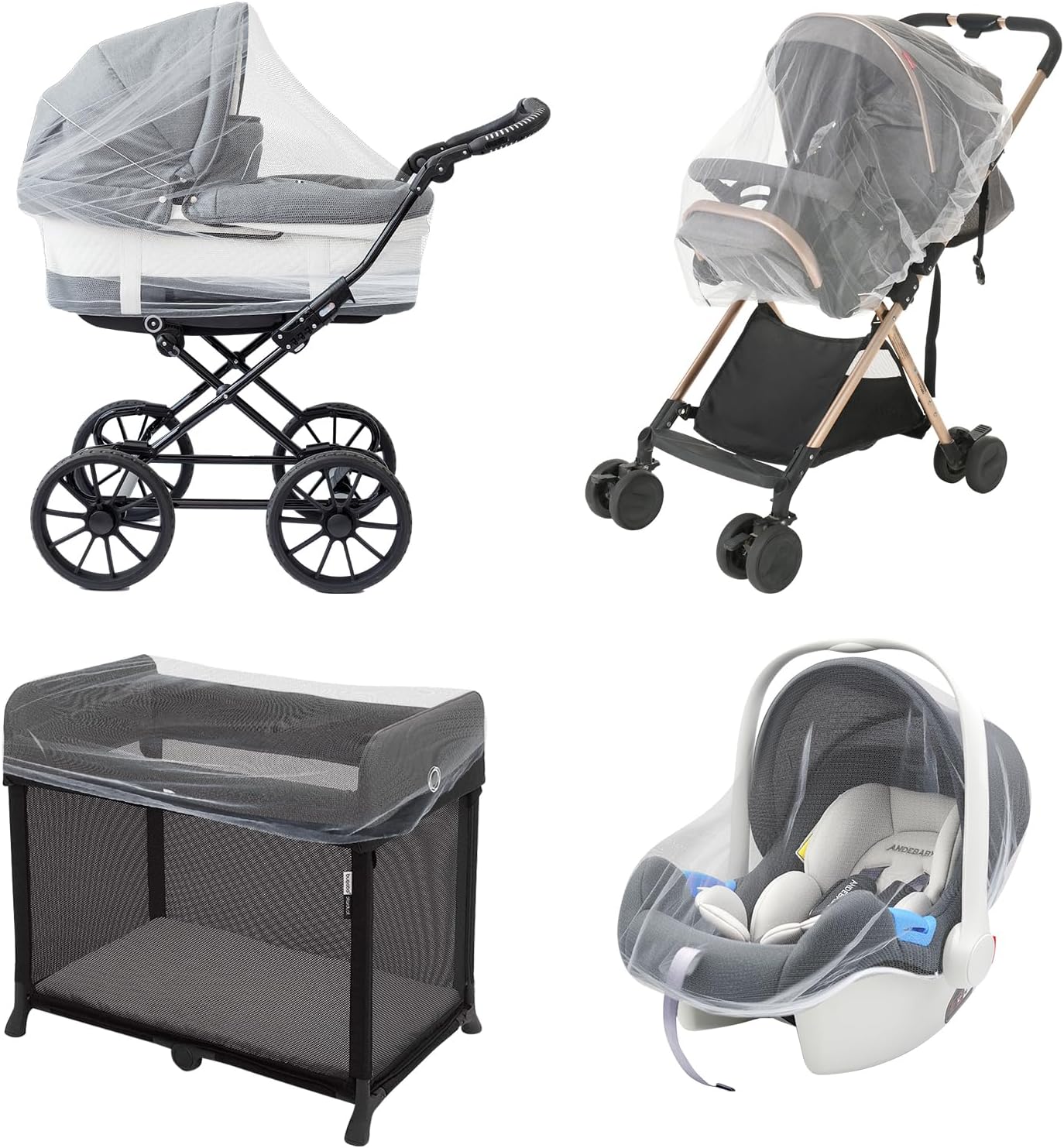 Baby Mosquito Net for Stroller, Perfect Bug Net for Strollers, Bassinets, Cradles, Playards, Pack N Plays and Portable Mini Crib, Baby Insect Netting Cover, Black