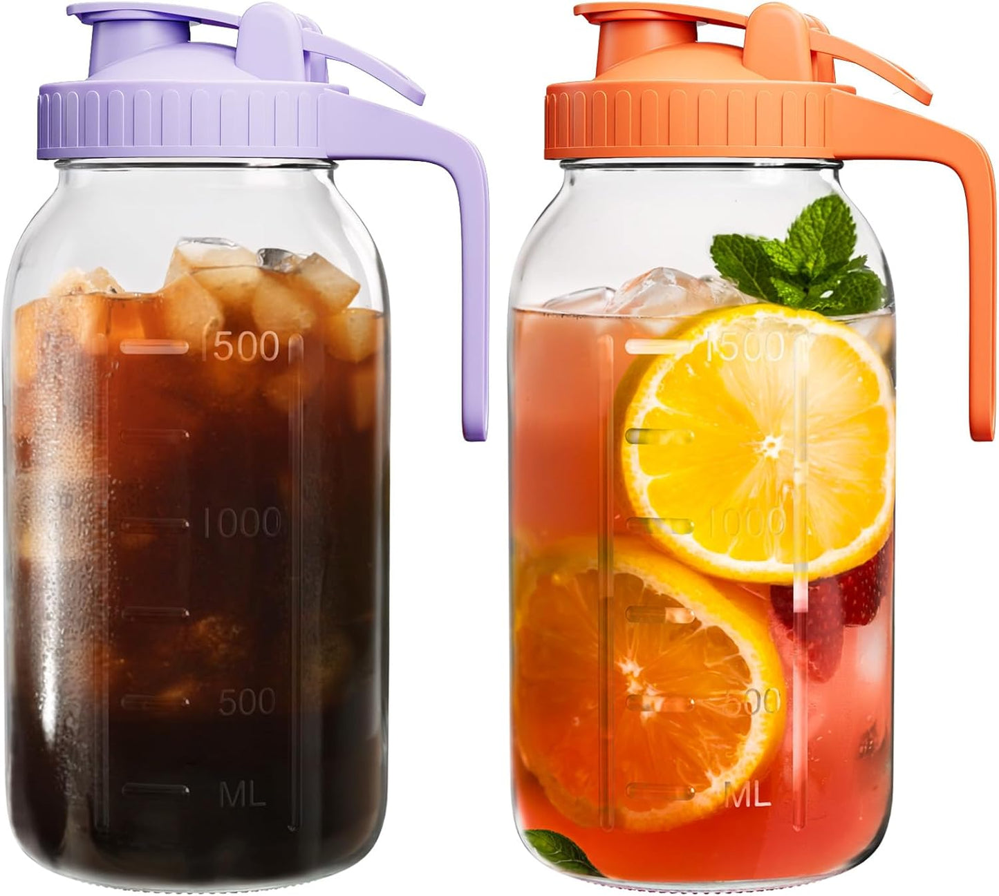 32oz Breast Milk Pitcher with Lid - Airtight Leakproof Glass Storage with Flip Cap & Pour Spout, Wide Mouth 1 Quart Breastmilk Storage Container Breastfeeding Essentials for Breastmilk, Formula, Milk