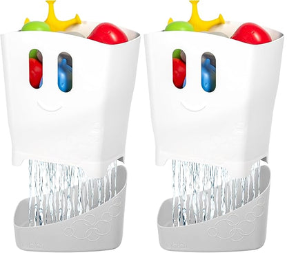 Ubbi Stand Up Bath Toy Storage Organizer, Bath Caddy with Removable Drying Bin for Toddlers and Baby, Gray (Pack of 2)