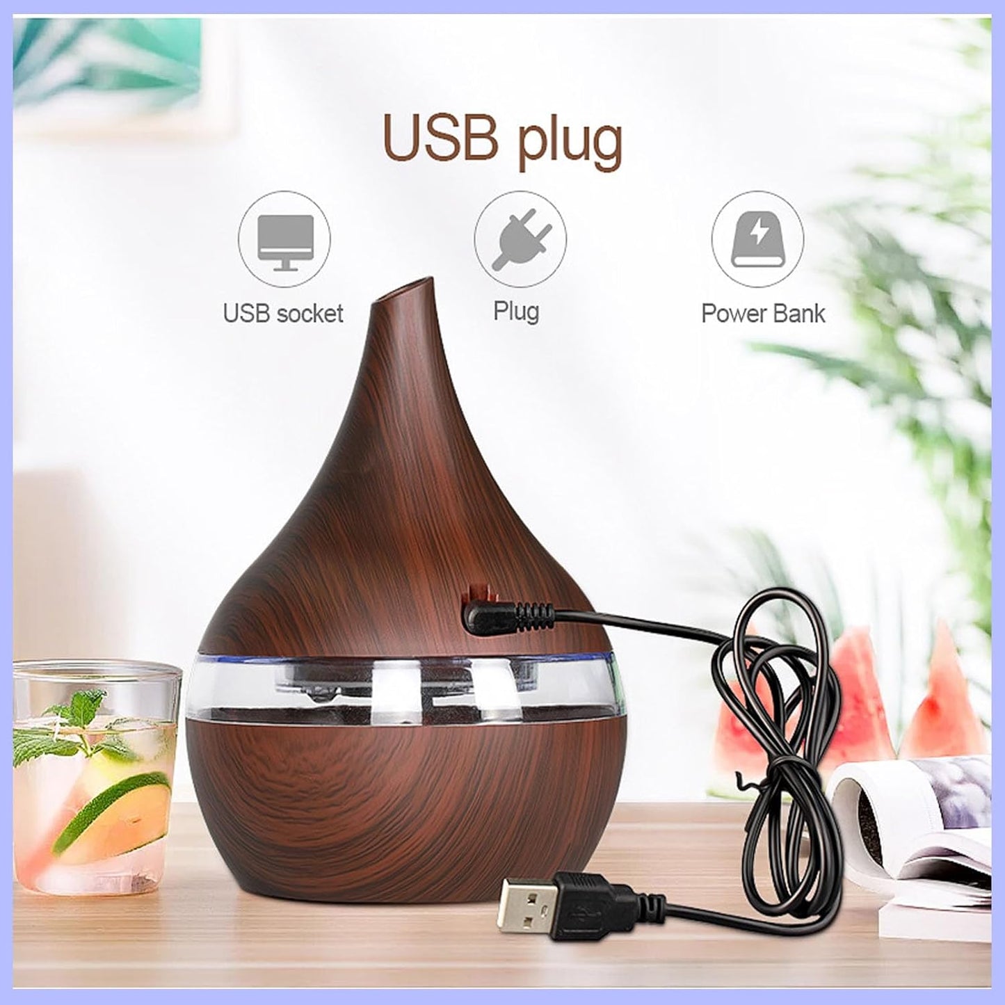 Portable Mini Cool Mist Humidifier, 400ml Ultrasonic Humidifier with 7 Color Night Lights, 2 Mist Modes, 10-20 Hours Runtime, Ultra-Quiet for Bedroom, Nursery, Office, Car, USB Powered (White)