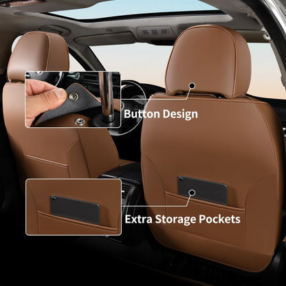 FLORICH Car Seat Covers Full Set, Automotive Seat Covers, Black Car Seat Cover, Waterproof Seat Protectors Universal fit for Car Truck Van SUV - Black