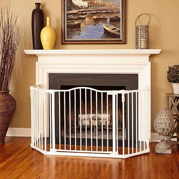 Toddleroo by North States - Deluxe Décor Safety Gate: Hardware Mounted Extra Wide Metal Baby Gate - Adjustable Child Gate - 38.3 to 72 Inches Wide - 30 Inches Tall - Warm White
