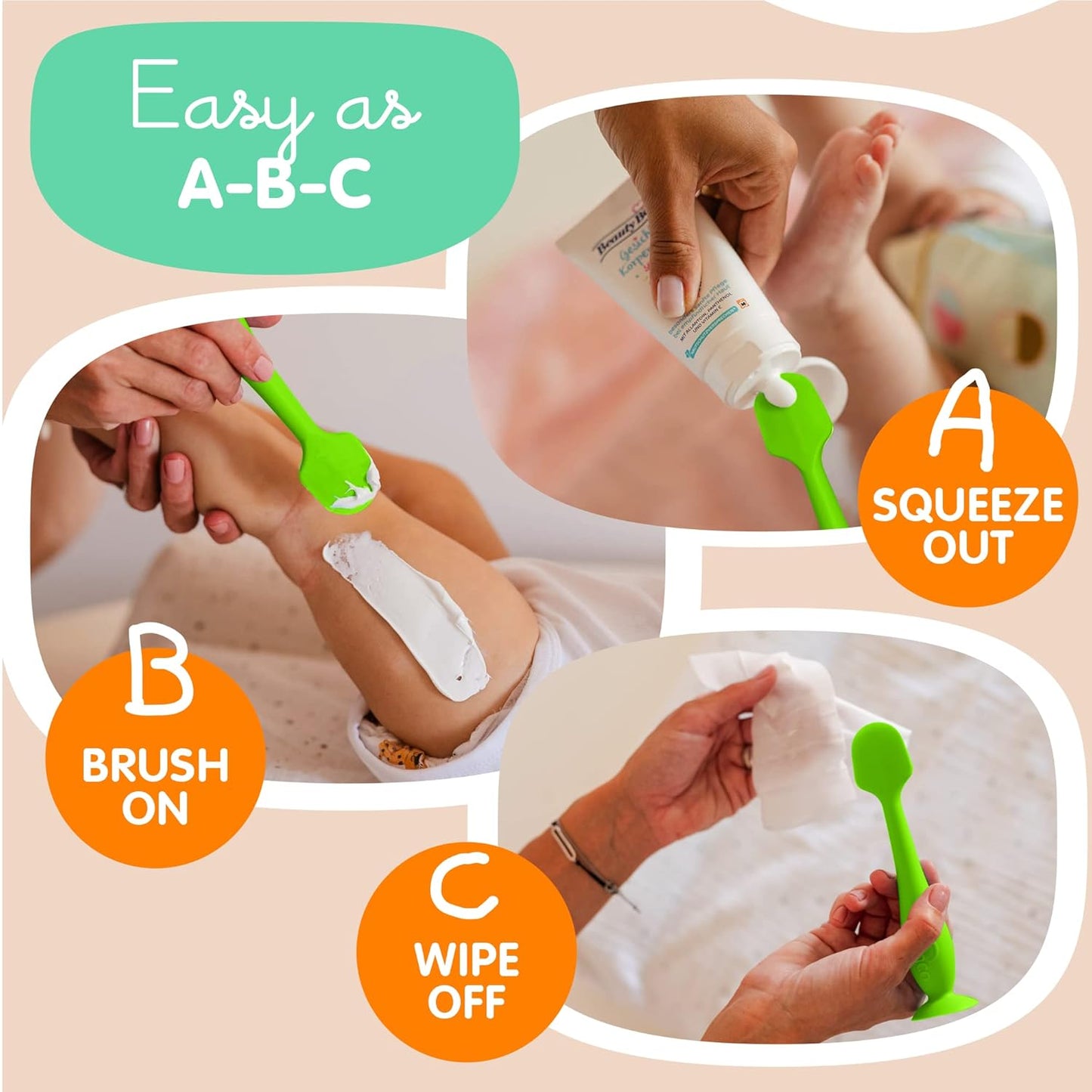Bumco Diaper Cream Spatula - BPA-Free Diaper Bag Essentials, Soft Butt Spatula Baby, Mom-Invented Butt Paste Spatula, Bumco Diaper Cream Spatula, Flexible Diaper Cream Applicator, Baby Bum Brush