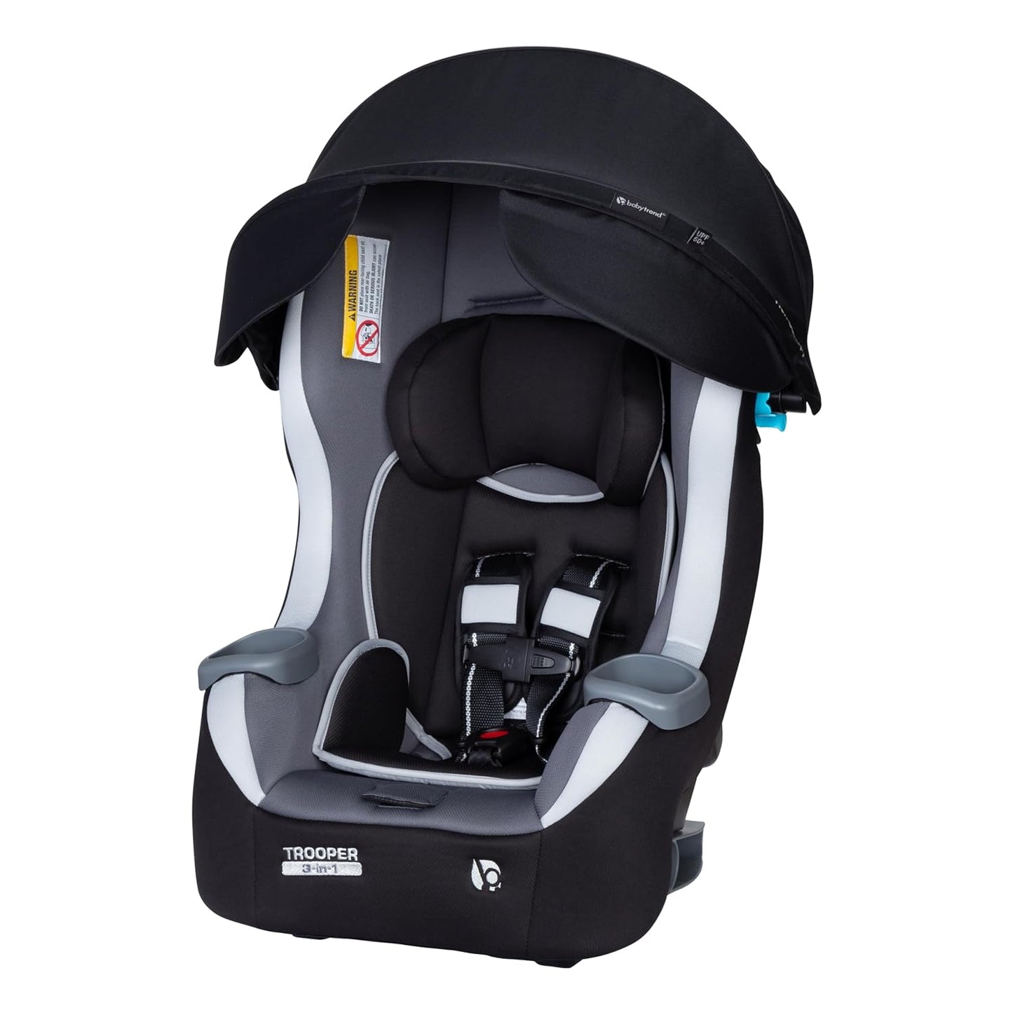 Baby Trend Trooper™ Slim 3-in-1 Convertible Car Seat, Dash Black – Slim Fit, 3-in-1 Growth Modes, Lightweight Design, Adjustable Comfort Padding