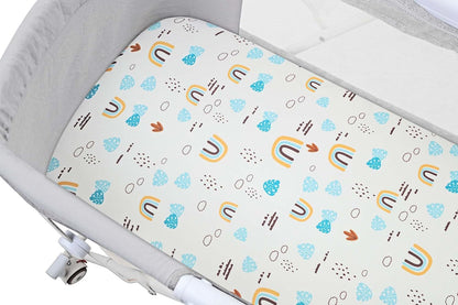 Onacosht Stretchy Bassinet Sheets 33" x 19" Compatible with Mika Micky, KoolaBaby (3 in 1), BabyBond, HARPPA and RICUTON Bedside Bassinet, 3 Pack for Baby Boy and Girl, Pink Floral