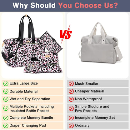 ITIEZY Diaper Bag Tote for Baby - Large Mommy Bag with Portable Changing Pad Pacifier Case, Hospital Bags Travel Baby Bag