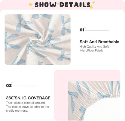 Fitted Crib Sheets Cactus and Floral Stretchy Portable Playard Sheets for Baby Toddler, Breathable Soft Mini Crib Mattress 52 x 28 in for Boys and Girls