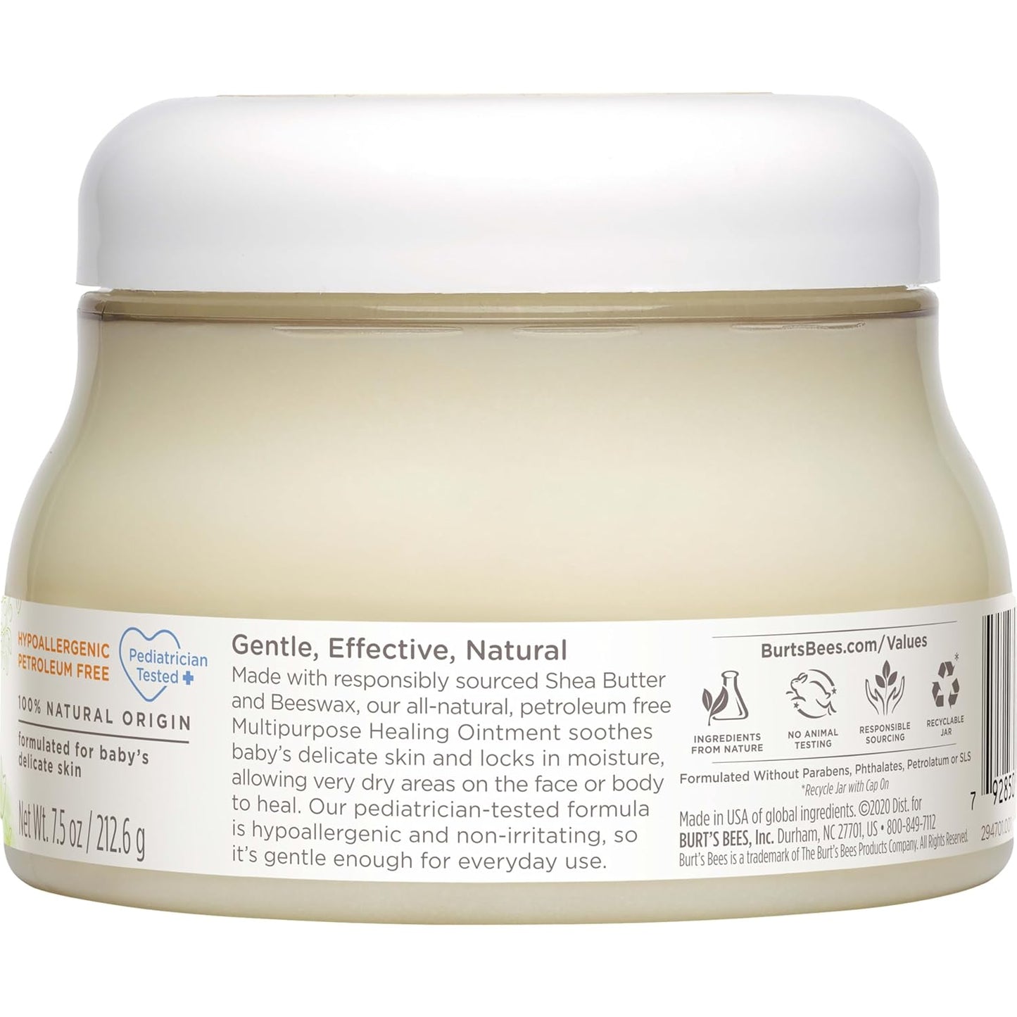 Burt's Bees Baby Diaper Rash Ointment, Maximum Strength, 40% Zinc Oxide, 100% Natural Origin, Pediatrician Tested, Net Weight 3 Ounces , Pack of 2