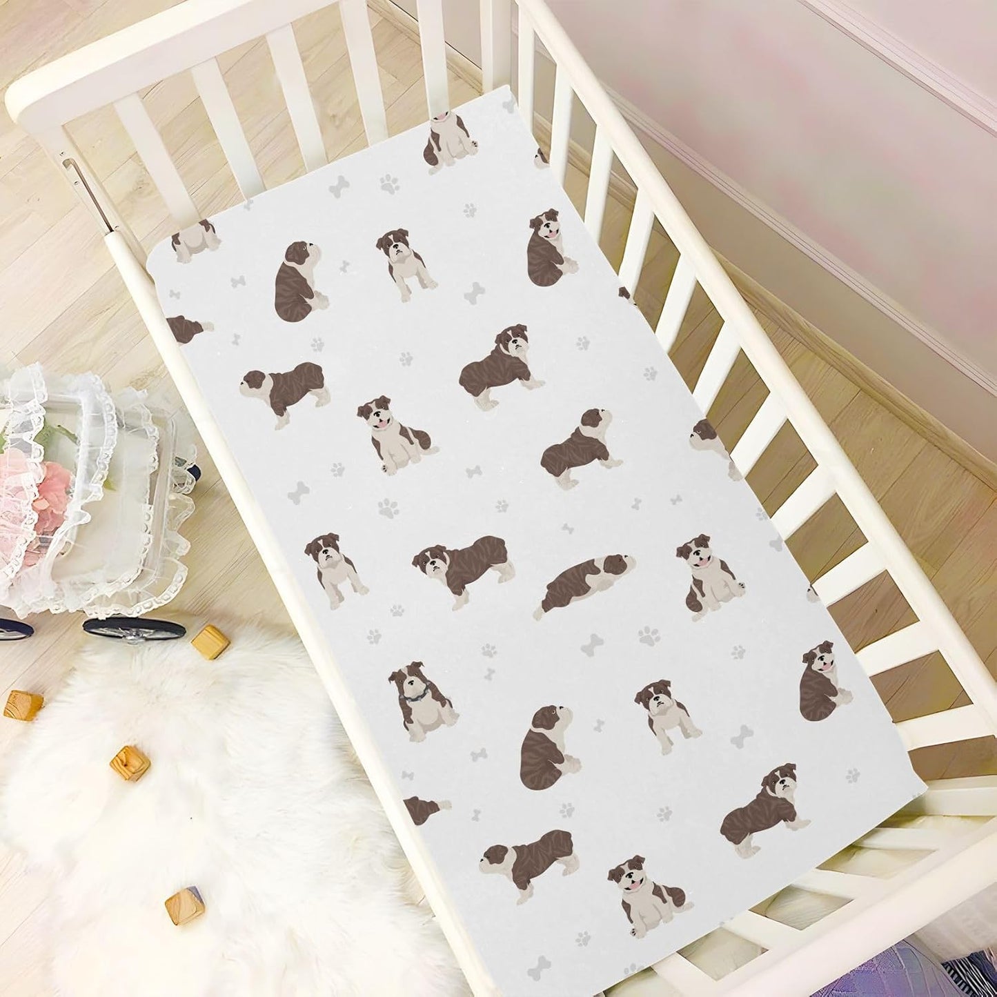 Fitted Crib Sheets Turtle Sea Horse Stretchy Portable Playard Sheets for Baby Toddler, Breathable Soft Mini Crib Mattress 39 x 27 in for Boys and Girls
