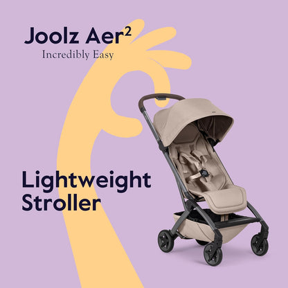 Joolz Aer2 Lightweight Travel Stroller for Baby & Toddler – One-Hand Fold, Compact Carry-On Airplane Approved, Reclining Seat, UPF 50+ Canopy, Travel Pouch, Baby Net – Forest Green