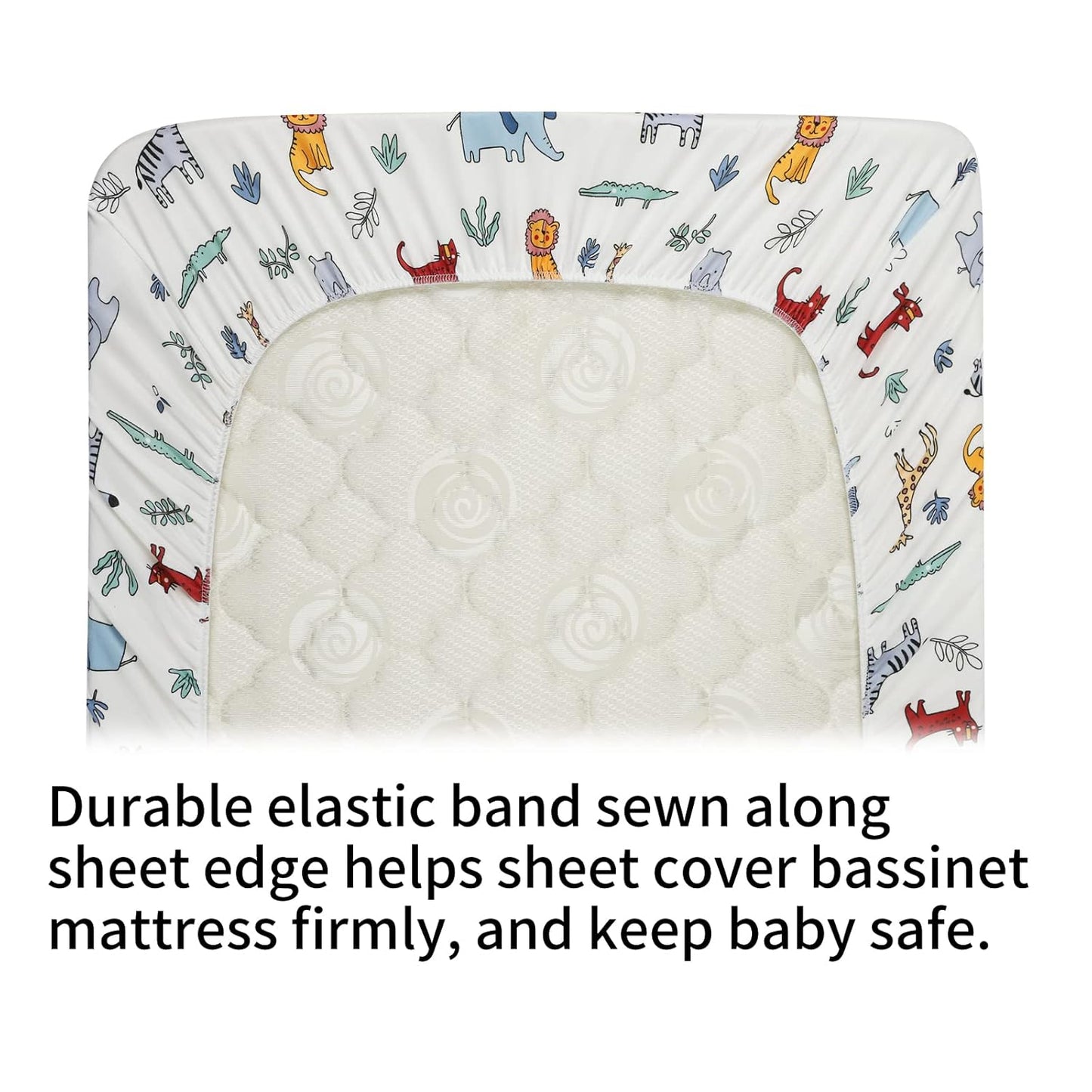 Onacosht Stretchy Bassinet Sheets 33" x 19" Compatible with Mika Micky, KoolaBaby (3 in 1), BabyBond, HARPPA and RICUTON Bedside Bassinet, 3 Pack for Baby Boy and Girl, Pink Floral