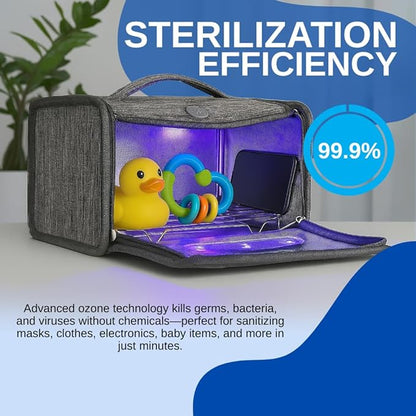 Ultimaxx Portable Ozone Sterilizer Bag – USB Powered, UV & Ozone Sanitization for Masks, Baby Bottles, Phones, Clothes, Electronics, Beauty Tools, Pet Toys – Kills Germs
