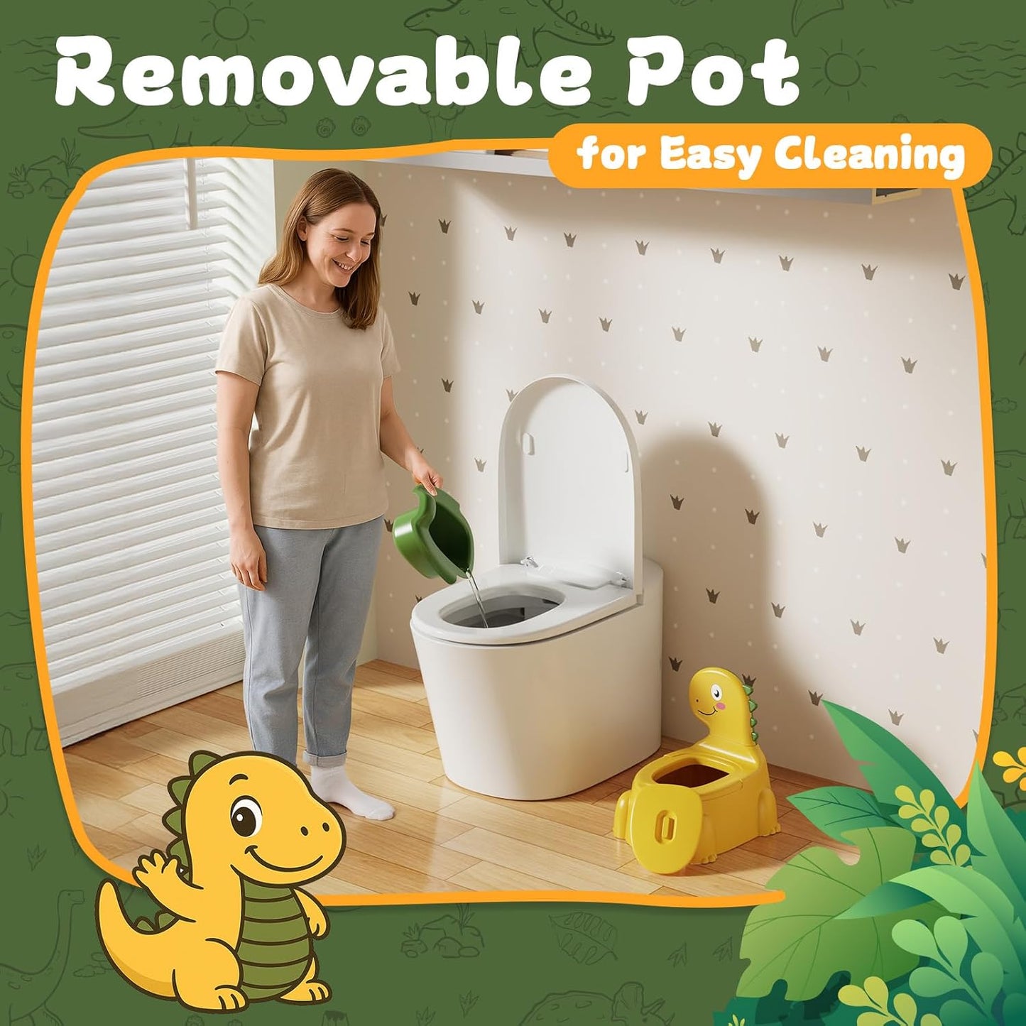 Potty Training Toilet Toddler Potty Chair Kids Boys Girls Dinosaur Animal Comfortable Potties Training Seat for Childrens Ages 1-3 Portable Baby Toilets with Lid Back Easy to Clean Potty Trainer,Blue