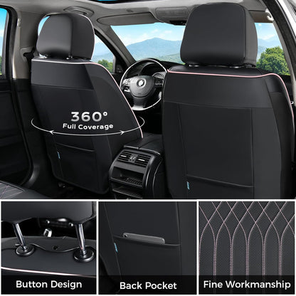 FLORICH Car Seat Covers Front Seat, Leather Seat Covers for Cars, Car Seat Protector Waterproof, Universal Automotive Seat Covers, Front Car Seat Cover Fit for Most Sedans SUV Pick-up Truck