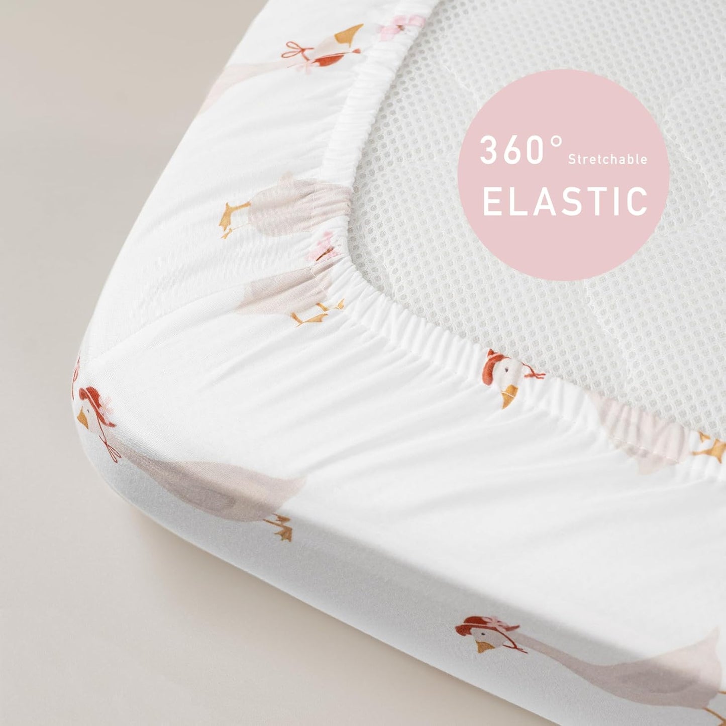 Bedside Sleeper Bassinet Fitted Sheets 20 x 33, 3 Pack Baby Delight Beside Me Dreamer,Babybond,Jimglo,koola,cowiewie,fodoss, Dream On Me Baby Square Bassinet, Pink Animal