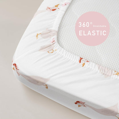 Bedside Sleeper Bassinet Fitted Sheets 20 x 33, 3 Pack Baby Delight Beside Me Dreamer,Babybond,Jimglo,koola,cowiewie,fodoss, Dream On Me Baby Square Bassinet, Pink Animal