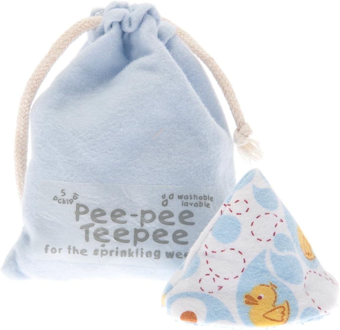 Beba Bean - Pee Pee Teepee for Baby Boy - Reusable & Washable Pee Shield for Diaper Changing - Baby Shower Gifts for Boys - Li’l Monkey Cotton Cloth - Laundry Bag - Set of 5 Covers
