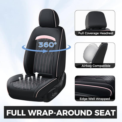 FLORICH Car Seat Covers Front Seat, Leather Seat Covers for Cars, Car Seat Protector Waterproof, Universal Automotive Seat Covers, Front Car Seat Cover Fit for Most Sedans SUV Pick-up Truck