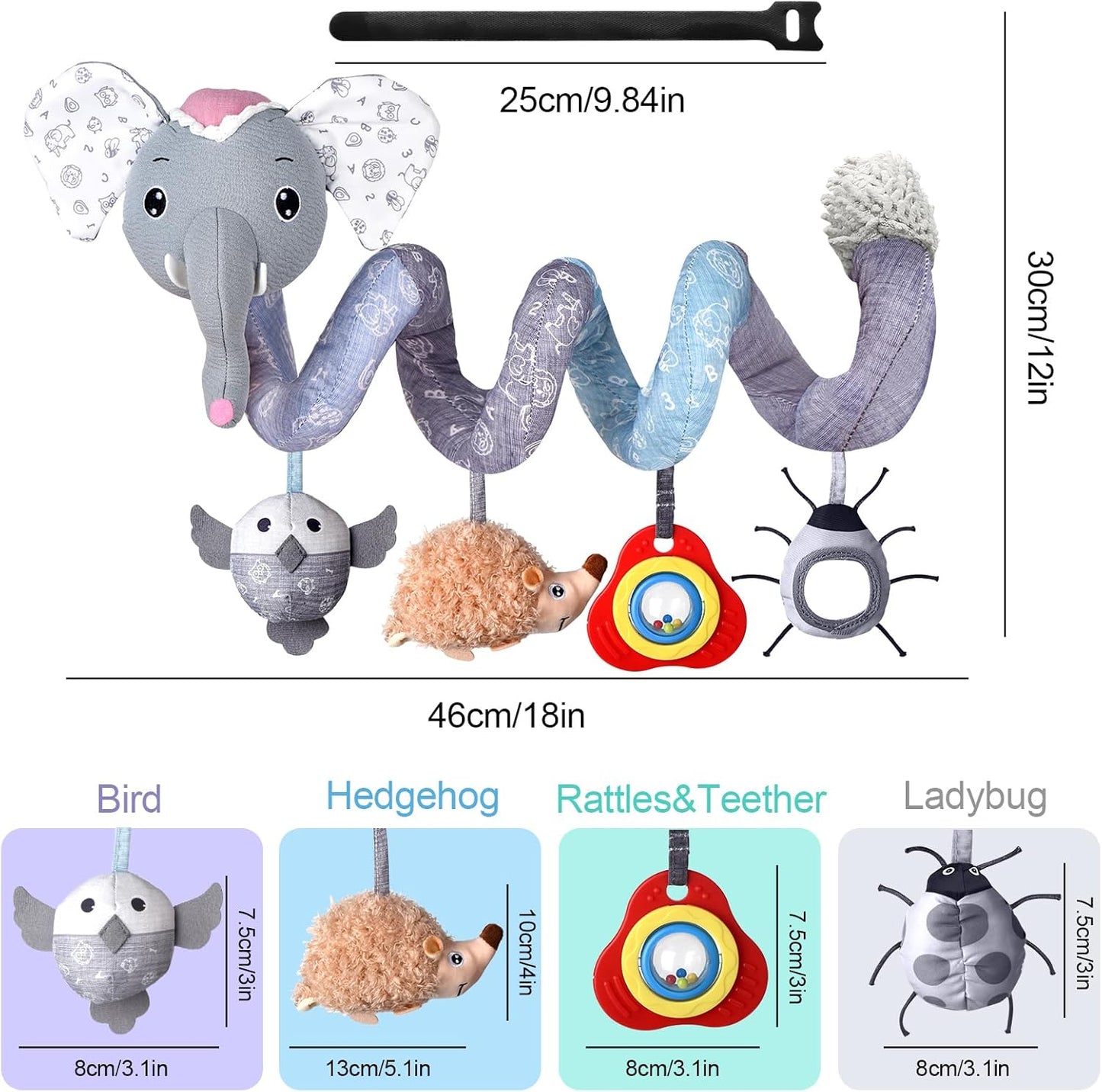 MONSTIME Musical Car Seat Toys Newborn Toys, Stroller Toys Baby Toys 0-6 Months Infant Toys, Baby Toys for Carseat Stroller Crib with Rattles Teether, Baby Toys for 0 3 6 9 12 Boys Girls Enfants