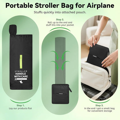 Stroller Bag for Airplane: Airplane Travel Essentials, 46" H x 21" W x 13" D Stroller Cover for Air Travel, Fit Single/Double/Jogging/Baby Stroller Travel System, First Mothers Day Gifts for New Mom