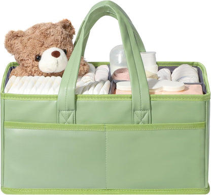 URMYWO Diaper Caddy Organizer - Portable Baby Diaper Caddy with Handle, Large Nursery Organizer Storage Basket for Newborn Essentials, Baby Registry Must Have Shower Gift for Home and Car Travel