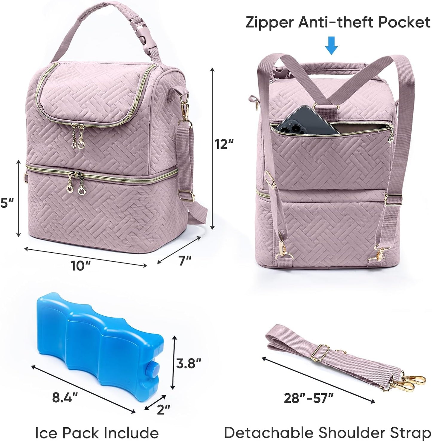 Mam Breastmilk Storage Bag with Ice Pack - Cooler for 6 Bottles Up to 9 Ounce - Insulated Bottle Bag for Daycare