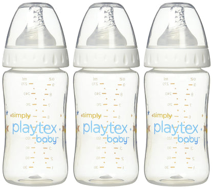 Playtex Baby VentAire Complete Tummy Comfort Baby Bottle, 9 Oz (3 Count), Anti-Colic & Anti-Reflux Bottles for Newborn and Breastfeeding Babies, Feeding Essentials
