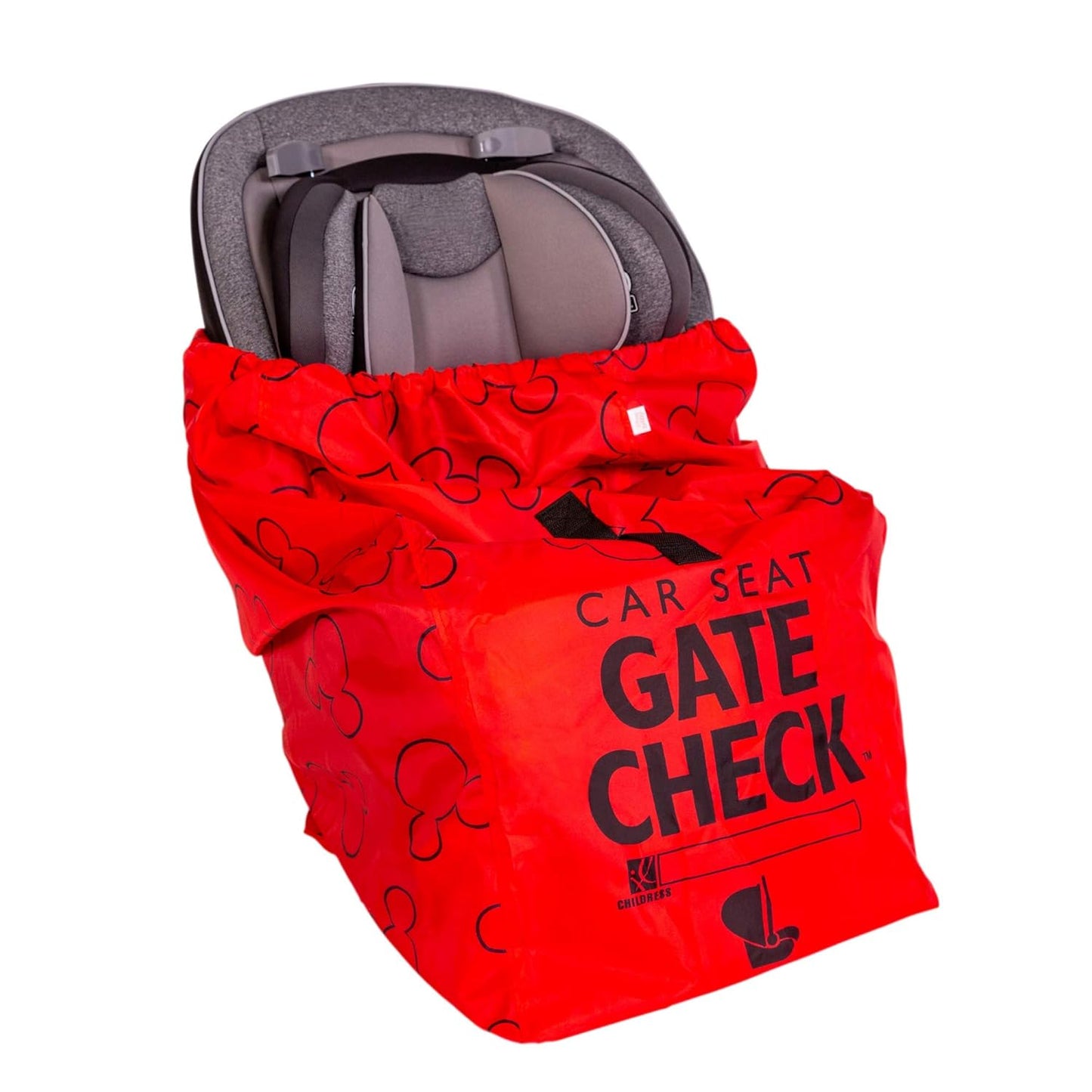J.L. Childress Gate Check Travel Bag for Car Seats - Car Seat Travel Bag for Airplane, Includes AIRTAG Holder, Fits All Baby Carriers, Infant Carriers & Child Booster Seats - Neon Blue