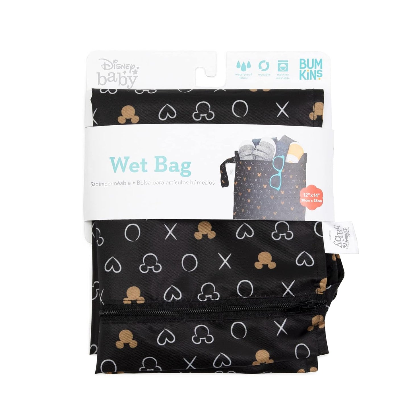 Bumkins Disney Waterproof Wet Bag for Baby, Travel, Swim Suit, Cloth Diapers, Pump Parts, Pool, Gym Clothes, Toiletry, Strap to Stroller, Daycare, Zip Reusable Bag, Packing Pouch, Winnie the Pooh
