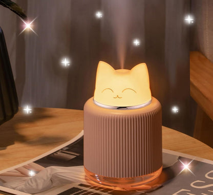 Mini Portable Ultrasonic Cat Humidifier for Bedroom Baby Car Desk. Cute Cool Mist Small Air Humidifier with USB for Home Office Travel Nursery Pet Plant. Silent & Auto Shut-off - ASTROVIS (White)