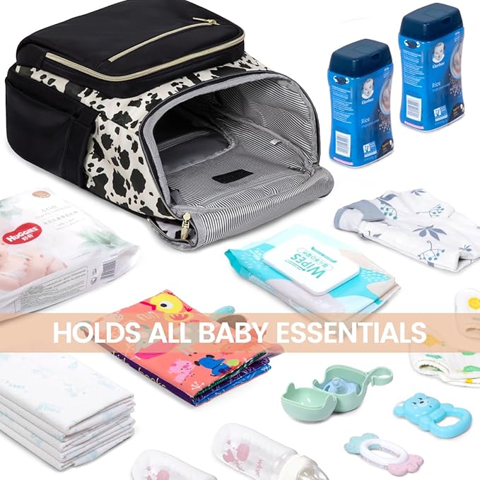 LOVEVOOK Diaper Bag Backpack Large Capacity Baby Bag with Portable Changing Pad, Multifunction Baby Travel Backpack