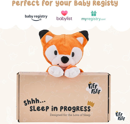 Riff Raff Baby Sleep Toy Soother - Musical Plush Fox with White Noise & Lullaby - Lovey Security Blanket for Newborns & Infants