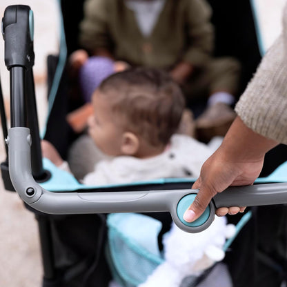 Ingenuity Ingenuity Pop 'N Ride Lightweight Stroller Wagon - Face-to-Face Seats for 2 with 3-Point Harnesses & Sun Canopy