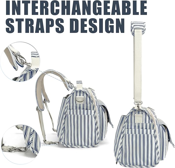 ALLCAMP Diaper Backpack, Waterproof Large Capacity Baby Bag, Multi-Function Nappy Bag with Stroller Hooks, Convertible Tote