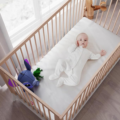 Waterproof Crib Mattress Protector Zippered 2 Pack, 6-Side Waterproof Crib Mattress Encasement, Durable Zipper, Noiseless, 28'' X 52" X 6"