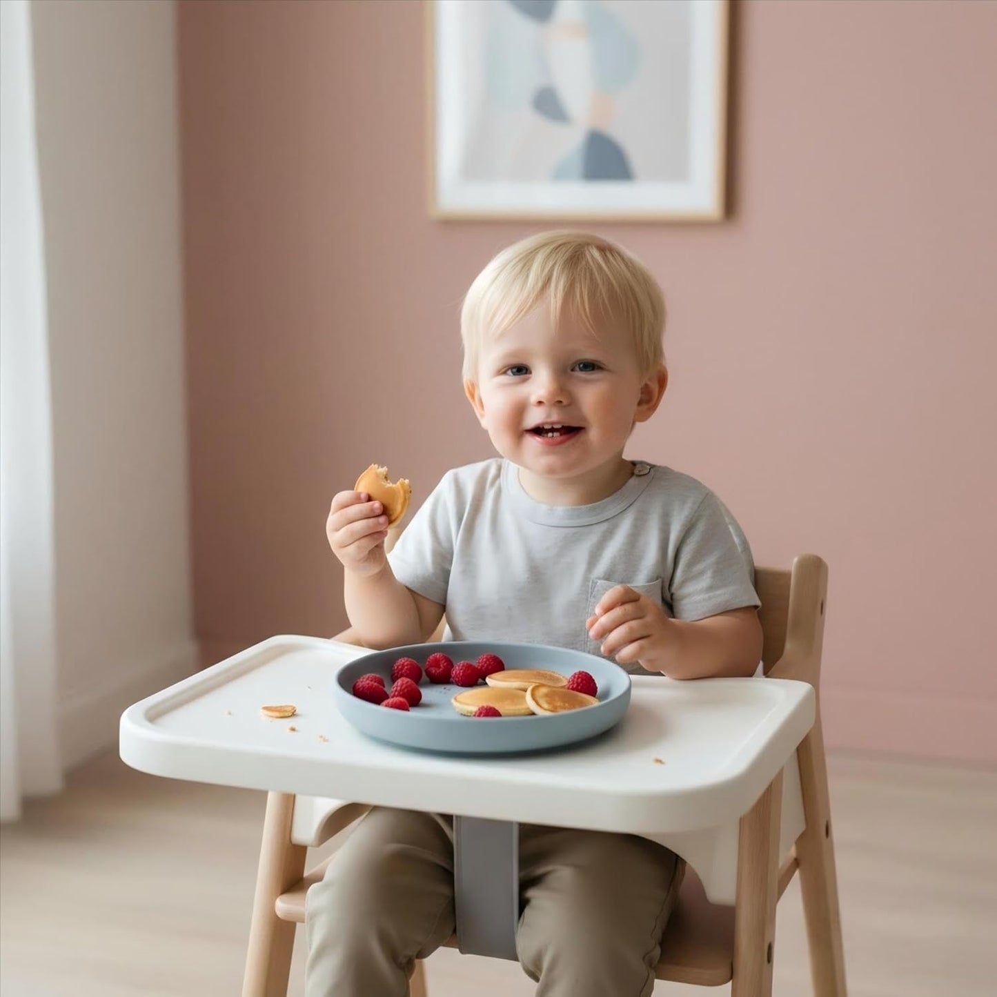 Toddler Plates with Suction 3 Pack, BPA-Free 100% Silicone Dinner Plates for Baby Toddlers Kids, Dishwasher & Microwave Safe, Non-Toxic, Suction Baby Plates Non-slip