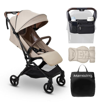 MAMAZING Ultra Air Lightweight Baby Travel Stroller with Carbon Fiber Frame, Compact & Airplane-Friendly, One-Handed Fold, 11.6 lbs, Perfect for Toddlers, Grey