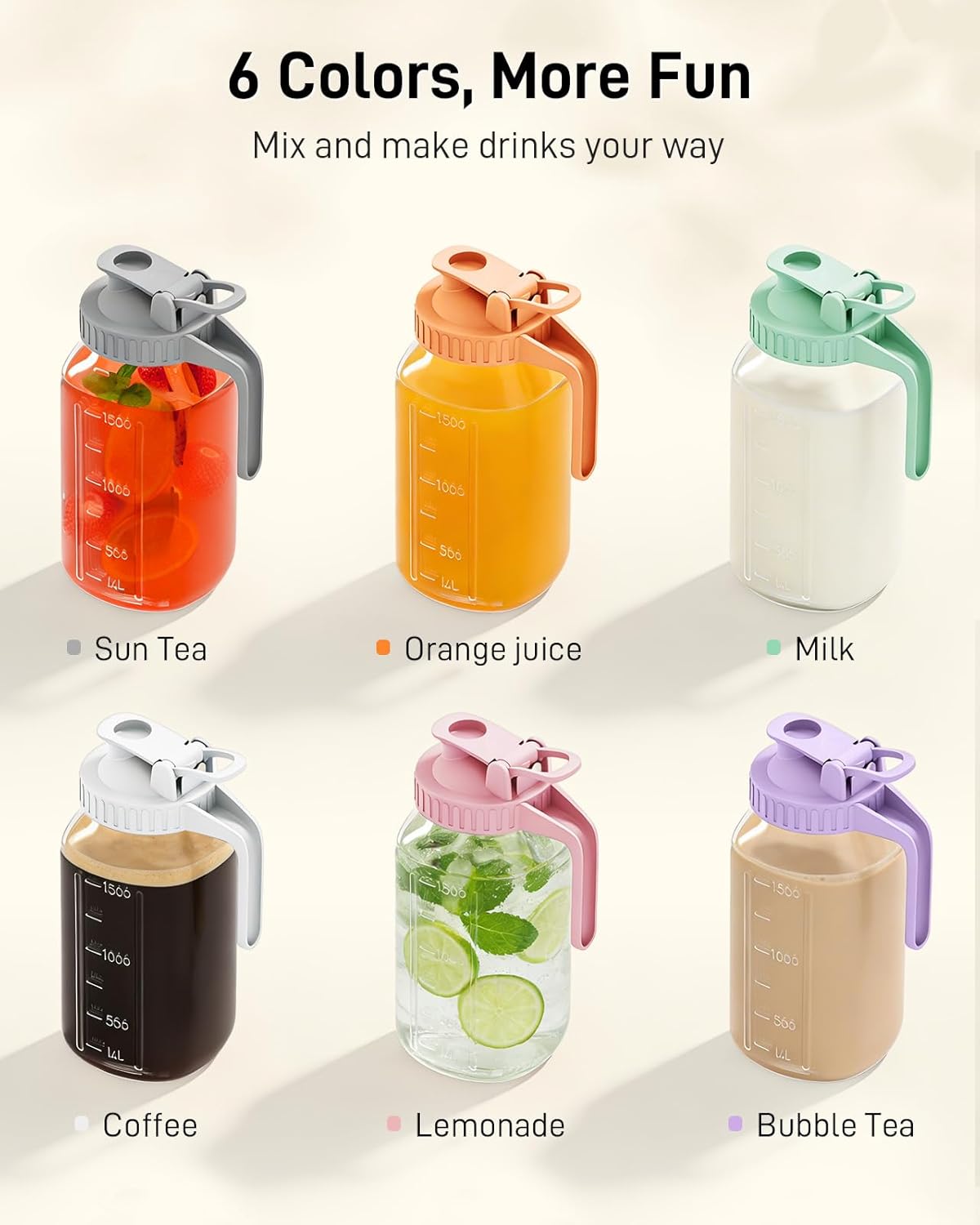 OneDream Breast Milk Pitcher 32oz Glass Pitcher with Lid, Formula Pitcher Leakproof Drip-Free Spout, Wide Mouth Mason Jar Pitcher for Easy Pouring, Dishwasher Safe Breastmilk Storage Pitcher